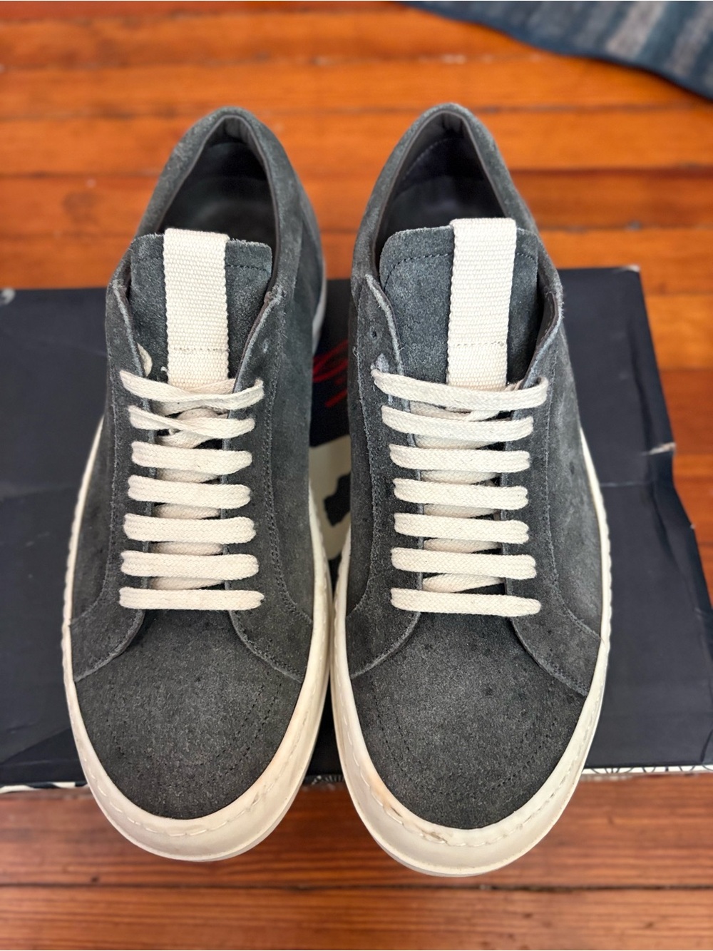 ★Rick Owens - Canvas-Trimmed Suede Sneakers★